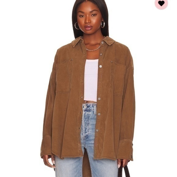 free people baby cord buttondown - Picture 1 of 4